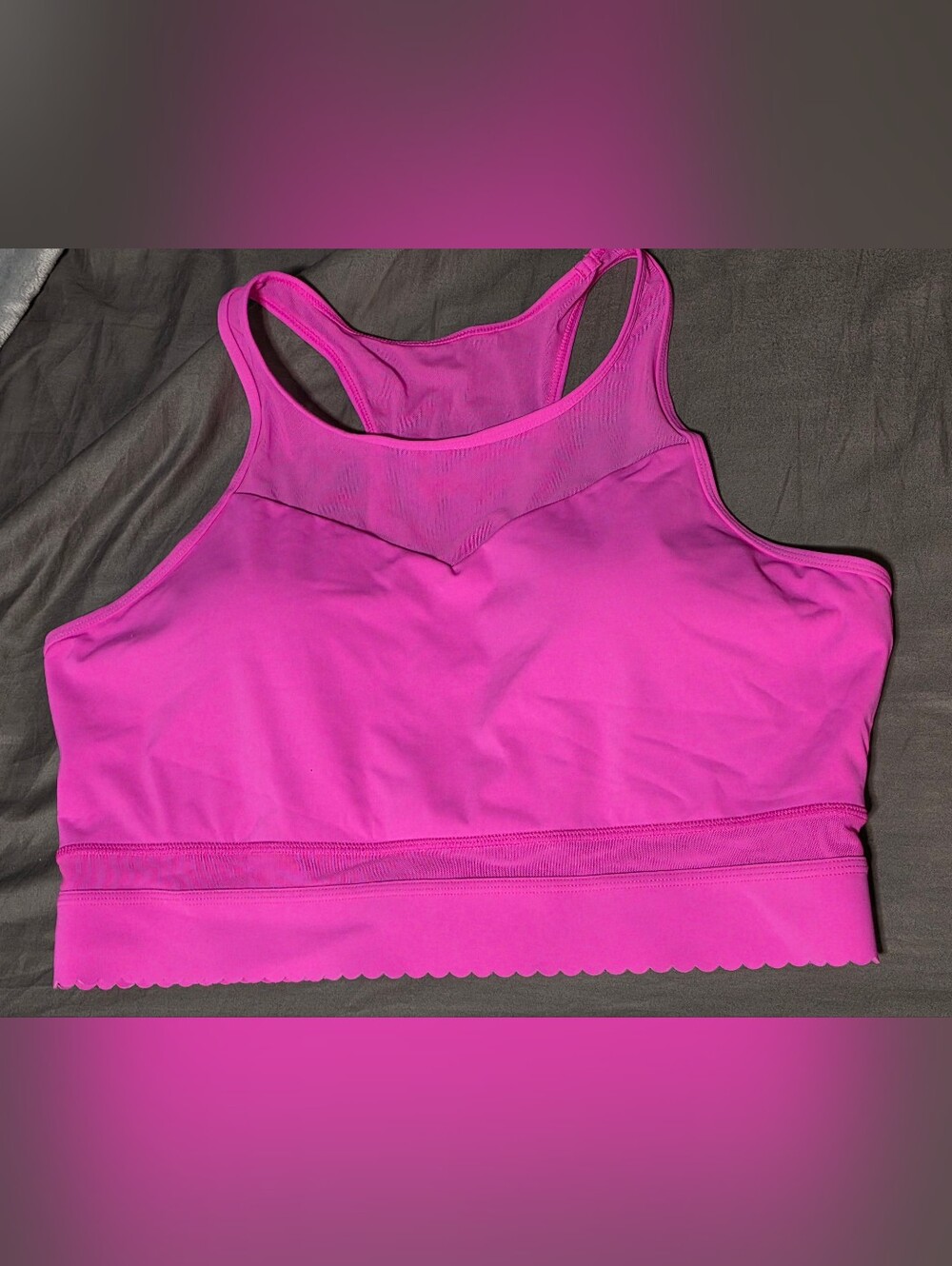 ZYIA Hot Pink High-Neck Mesh Sports Bra Xxxl